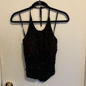 Vintage silk beaded top